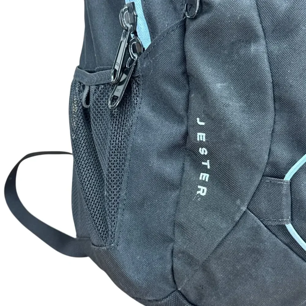 The North Face Jester Backpack Black Light Blue FlexVent Laptop Travel Bag 27L